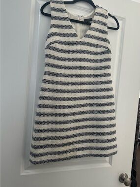 J. Crew Striped Knit Sleeveless Mini Dress - White & Black